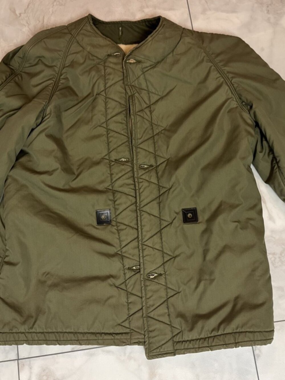 Vintage USAF Military Issue Coat Liner Wool Lined Mens M L Vietnam Green 1964